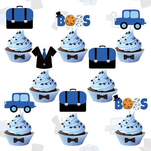 Cupcake-Topper für Jungen, Motiv Happy Bossday, Geburtstagsparty-Dekorationen, Auto-Boss-Thema, Tischaufsatz für Jungen, Boss, 1., 2., 3. Geburtstag, Party-Dekoration, Zubehör, 36 Stück Cupcake-Topper für Jungen, Motiv Happy Bossday, Geburtstagsparty-Dekorationen, Auto-Boss-Thema, Tischaufsatz für Jungen, Boss, 1., 2., 3. Geburtstag, Party-Dekoration, Zubehör, 36 Stück von Merrystorm