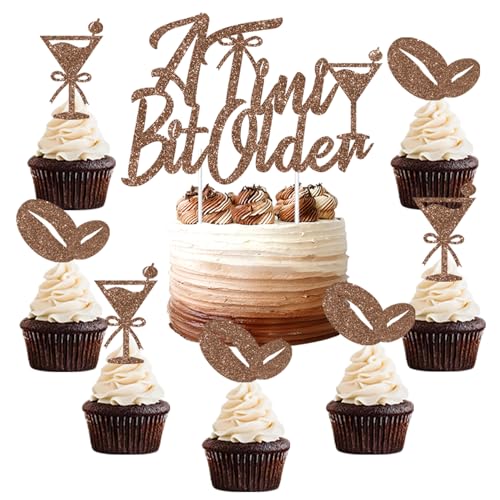 Kaffee-Martini-Kuchendekorationen, A Tini Bit ältere Kuchendekoration, Kaffee-Cocktail-Cupcake-Topper, Kaffeebohnen, Glitzer-Kuchendekorationen für Geburtstagsparty, Junggesellinnenabschied Kaffee-Martini-Kuchendekorationen, A Tini Bit ältere Kuchendekoration, Kaffee-Cocktail-Cupcake-Topper, Kaffeebohnen, Glitzer-Kuchendekorationen für Geburtstagsparty, Junggesellinnenabschied von Merrystorm