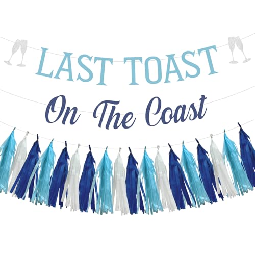 Last Toast on the Coast Bachelorette Banner Beach Bridal Shower Paper Tassels Banner Coastal Cowgirl Party Decoration for Women Bachelorette Party Bridal Shower Hen Engagement Party Supplies von Merrystorm