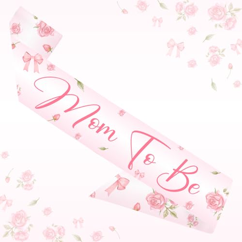Rosa Schleife "Mom to Be" Schärpe Floral Mom to Be Welcome Baby Dekorationen Floral Pink Bow Baby Shower Schärpe für ideale Geschlechtsoffenbarung, Babyparty, Willkommensgeschenk Rosa Schleife "Mom to Be" Schärpe Floral Mom to Be Welcome Baby Dekorationen Floral Pink Bow Baby Shower Schärpe für ideale Geschlechtsoffenbarung, Babyparty, Willkommensgeschenk von Merrystorm