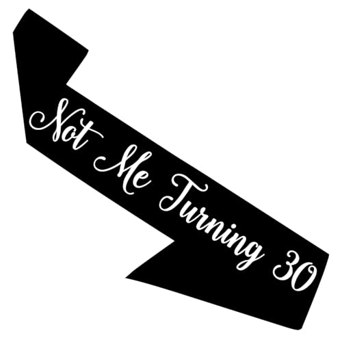 Schärpe zum 30. Geburtstag für Frauen, Not Me Turning 30 Schärpe Schwarz 30 Schärpe für Frauen Dreißig Dekor Glitzer Not Me Turning 30 Dekor für Männer Frauen 30. Geburtstag Supplies Schärpe zum 30. Geburtstag für Frauen, Not Me Turning 30 Schärpe Schwarz 30 Schärpe für Frauen Dreißig Dekor Glitzer Not Me Turning 30 Dekor für Männer Frauen 30. Geburtstag Supplies von Merrystorm