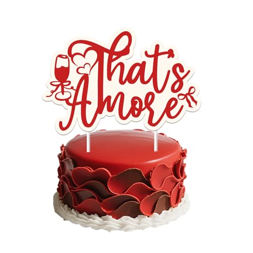 That's Amore Cake Topper Italian That's Amore Bridal Shower Party Decorations Red Bow Cake Topper Double-Sided Printing for Italian Pizza Bachelorette Wedding Engagement Party Supplies That's Amore Cake Topper Italian That's Amore Bridal Shower Party Decorations Red Bow Cake Topper Double-Sided Printing for Italian Pizza Bachelorette Wedding Engagement Party Supplies von Merrystorm