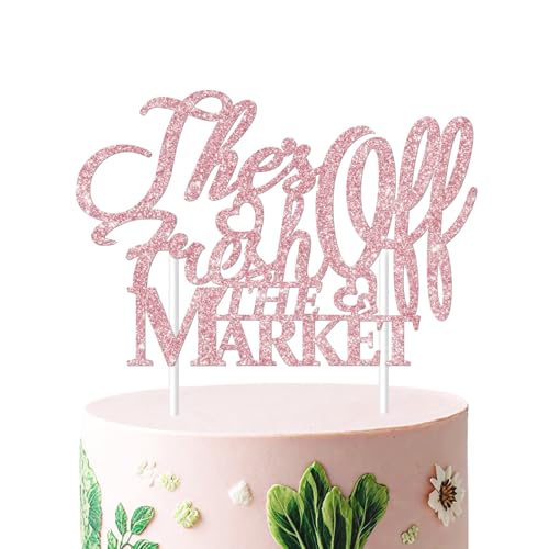 Tortenaufsatz mit Aufschrift "She's Fresh Off the Market", für Brautpartys, Brautpartys, Roségold, Glitzer, Cupcake-Picks für Frauen, Brautparty, Verlobung, Junggesellinnenabschied, Hochzeit Tortenaufsatz mit Aufschrift "She's Fresh Off the Market", für Brautpartys, Brautpartys, Roségold, Glitzer, Cupcake-Picks für Frauen, Brautparty, Verlobung, Junggesellinnenabschied, Hochzeit von Merrystorm