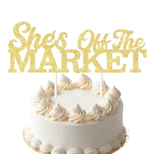 Tortenaufsatz mit Aufschrift "She's Off The Market", Brautparty, Partydekoration, Bauernmarkt, glitzernd, Tortendekoration für Frauen, Brautparty, Verlobung, Junggesellinnenabschied Tortenaufsatz mit Aufschrift "She's Off The Market", Brautparty, Partydekoration, Bauernmarkt, glitzernd, Tortendekoration für Frauen, Brautparty, Verlobung, Junggesellinnenabschied von Merrystorm