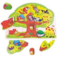 Bino 88119 - Puzzle Wildtiere, Baum-Puzzle, 12-teilig, Holz Bino 88119 - Puzzle Wildtiere, Baum-Puzzle, 12-teilig, Holz von Mertens GmbH