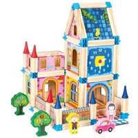 Bino 70352 - Holzbausteine Schloss, 128-teilig von Mertens
