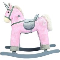 Bino 82529 - Schaukelpferd Einhorn, Plüsch, Sitzhöhe 47 cm, rosa von Mertens