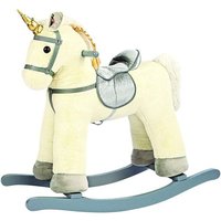 Bino 82550 - Schaukelpferd Einhorn, Plüsch, Sitzhöhe 47 cm, weiß von Mertens