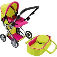 Bino 82910 - Puppenwagen mit Babytasche, für Puppen von ca. 45 cm, zusammenklappbar, grün-pink Bino 82910 - Puppenwagen mit Babytasche, für Puppen von ca. 45 cm, zusammenklappbar, grün-pink von Mertens