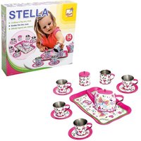 Bino 83394 - Kinder-Teeservice-Set Stella, Kinder-Geschirr-Set, rosa, 14-teilig von Mertens
