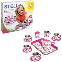 Bino 83394 - Kinder-Teeservice-Set Stella, Kinder-Geschirr-Set, rosa, 14-teilig von Mertens