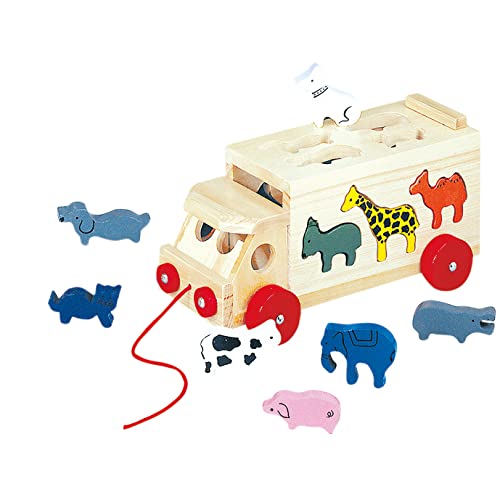 Bino Stecktiere-LKW, Spielzeug für Kinder ab 3 Jahre, Kinderspiel (Nachzieh-LKW mit 11 Teilen, Holzspielzeug zum Kennenlernen der Tierwelt, Förderung kindlicher Fähigkeiten), Mehrfarbig Bino Stecktiere-LKW, Spielzeug für Kinder ab 3 Jahre, Kinderspiel (Nachzieh-LKW mit 11 Teilen, Holzspielzeug zum Kennenlernen der Tierwelt, Förderung kindlicher Fähigkeiten), Mehrfarbig von Bino world of toys