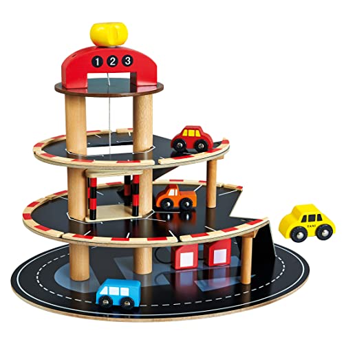 Bino Parkhaus aus Holz, Spielzeug für Kinder ab 3 Jahre (Autospielzeug mit 3 Etagen, Aufzug und 4 Autos, Motorikspielzeug mit Tankstelle, aus robustem & massivem Holz), Mehrfarbig Bino Parkhaus aus Holz, Spielzeug für Kinder ab 3 Jahre (Autospielzeug mit 3 Etagen, Aufzug und 4 Autos, Motorikspielzeug mit Tankstelle, aus robustem & massivem Holz), Mehrfarbig von Bino world of toys