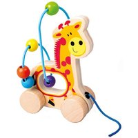 Bino 84210 - Holzlabyrinth, Ziehgiraffe, Motorikschleife von Mertens