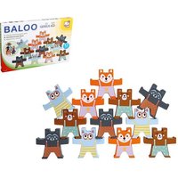Bino 84218 - Genius Kid, Bären Baloo, Holz-Balancierspiel, 12-teilig, Stapelspiel von Mertens