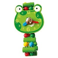 Bino 9987139 - Holzuhr, Frosch, Uhr, Armbanduhr, Lernuhr, bunt von Mertens GmbH