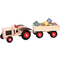Holz Traktor mit ABC-Anhänger von Mertens GmbH