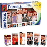 Mertens 70354 - Genius Kid, Familia, Drehwürfel Familie, 18-teilig, Holz, Motorikspielzeug von Mertens