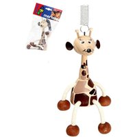 Mertens 90913 - Giraffe mit Spiralfeder, Springfigur, Schwingtier, Holz/Metall/Stoff, Höhe: 19 cm von Mertens