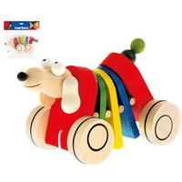 Mertens 90988 - Ziehtier Hund, Holz, Länge: 19 cm, Lauflern-Spielzeug von Mertens