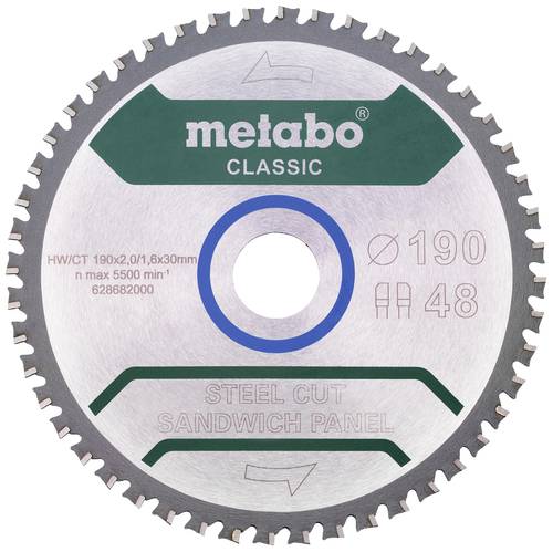 Metabo 628684000 Kreissägeblatt 190 x 30mm Zähneanzahl: 48 1St. von Metabo