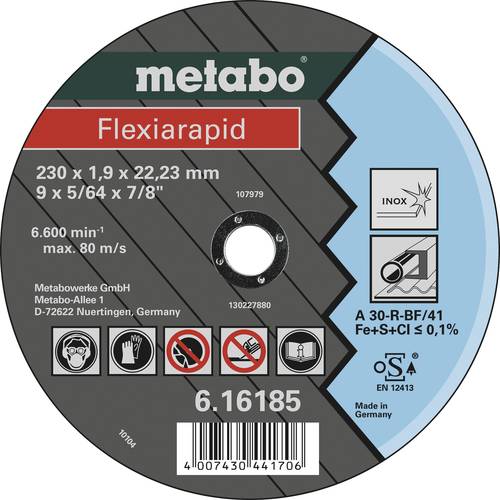 Metabo Flexiarapid 616185000 Trennscheibe gerade 230mm 25 St. Metall von Metabo