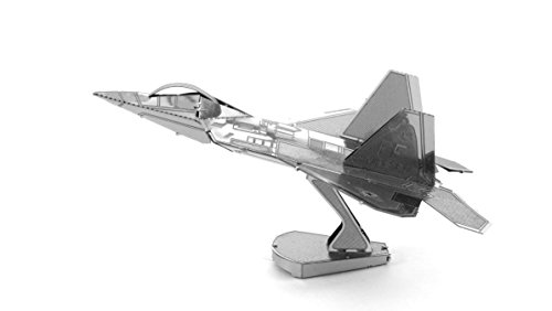 Fascinations MMS050 Metal Earth Metallbausätze - Jagdflugzeug Lockhead Martin F22 Raptor, lasergeschnittener 3D-Konstruktionsbausatz, 3D Metall Puzzle, DIY Modellbausatz mit 1 Metallplatine, ab 14 Jahre von Metal Earth