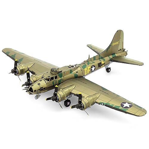 Metal Earth Fascinations ME1009 Metallbausätze - Bomber B-17 Flying Fortress, lasergeschnittener 3D-Konstruktionsbausatz, 3D Metall Puzzle, DIY Modellbausatz mit 2.5 Metallplatinen, ab 14 Jahre von Metal Earth