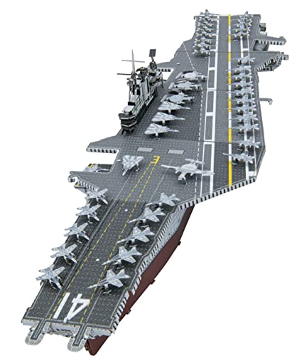 Metal Earth Fascinations PS2003 Metallbausätze - Flugzeugträger USS Midway, lasergeschnittener 3D-Konstruktionsbausatz, 3D Metall Puzzle, DIY Modellbausatz mit 2 Metallplatinen, ab 14 Jahre von Metal Earth