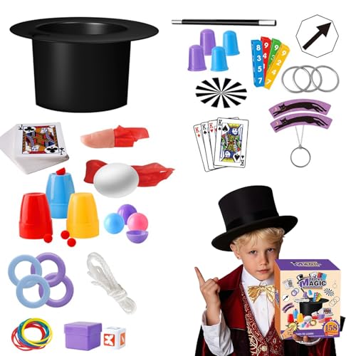 Magic Tricks – Kinder Zauberset mit Zauberhut, Zauberstab & Anleitung, 75+ einfache Zaubertricks für Kinder im Alter von 6–12 Jahren, lustiges Zauberer-Kit für Jungen & Mädchen, Geburtstag Magic Tricks – Kinder Zauberset mit Zauberhut, Zauberstab & Anleitung, 75+ einfache Zaubertricks für Kinder im Alter von 6–12 Jahren, lustiges Zauberer-Kit für Jungen & Mädchen, Geburtstag von MetalNuts