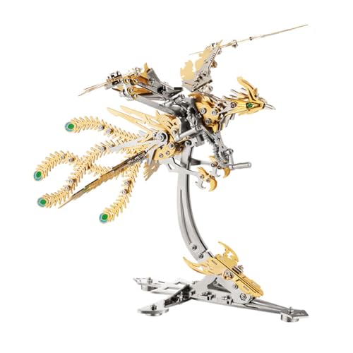 Metalakaer 3D Metall Puzzle Mechanisches Phönix Kit, 358 Teile Steampunk Tier Metall Modellbausatz, Weihnachten Geburtstag Geschenke für Teenager und Erwachsene (Golden) von Metalakaer