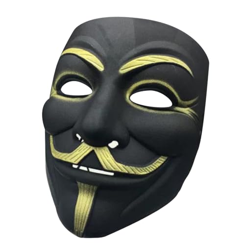 Metalakaer Hacker Mask V for Vendetta Mask Anonymous Halloween Cosplay Mask Party Props (3D Printed Version/Black) von Metalakaer