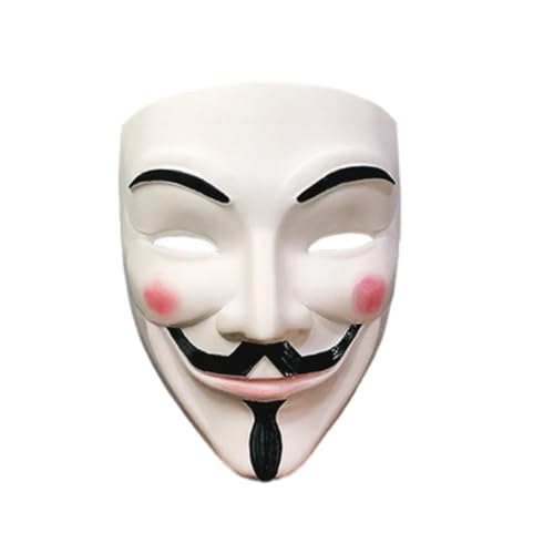 Metalakaer Hacker Mask V for Vendetta Mask Anonymous Halloween Cosplay Mask Party Props (3D Printed Version/White) von Metalakaer