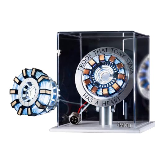 Metalakaer Iron Man Arc Reactor MK1 im Maßstab 1:1, mit CNC-Metallsockeln, DIY-USB, RC-LED-Licht, dekoratives LED-Spielzeug (Kit-Version/MK1-Sammlerversion) von Metalakaer