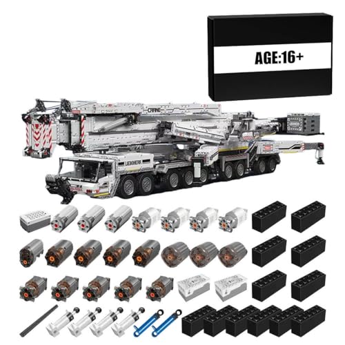 Metalakaer LTM 11200 Mobiler Kranwagen Spielzeug, 8506 Teile Krantechnik Crawler Kran Baustein-Set mit 20 Motoren und dreistufigem Ausleger, Geburtstagsgeschenk Spielzeug für Erwachsene von Metalakaer