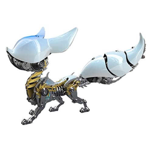 Metalakaer Linglong 3D Metallpuzzle Fuchs Modellbausätze, Steampunk Metall montiertes Tier DIY Puzzle, kreativ für Kinder und Erwachsene (339PCS/Weiß) von Metalakaer