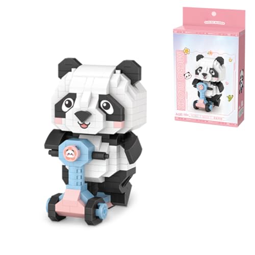 Metalakaer Mini Panda Bausteine Set, Skateboard Panda Modell Kleine Partikel Bausteine Set, Kreative Haushalt Ornament (320+PCS) von Metalakaer