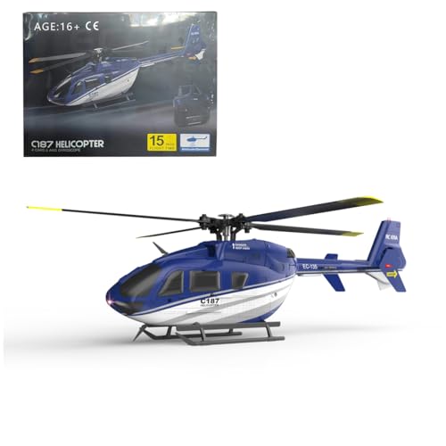 Metalakaer RC Hubschrauber für Erwachsene, 1/48 2.4G RC 4CH EC-135 Airbus Hubschrauber Luftfahrtflugzeug Modell Ein-Knopf Start & Landung Geschenk für Anfänger von Metalakaer