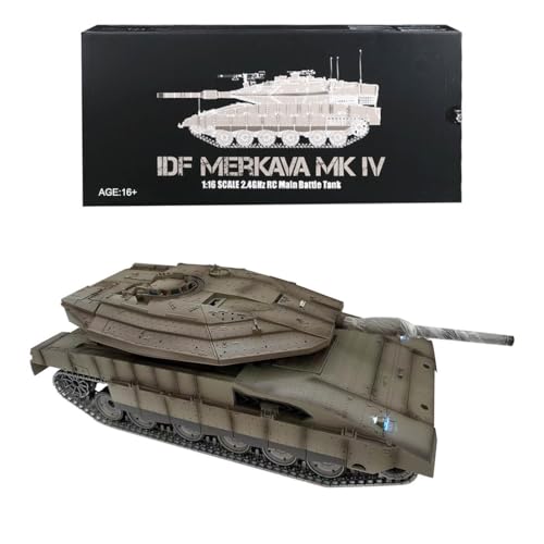 Metalakaer RC Panzer für Erwachsene, 1:16 RC Merkava-IV Panzermodell, 2,4 GHz Militärpanzer mit Rauch, Sound und Lichtern, RC Infrarot Kampfpanzer, der BBS und Wasserbomben schießt (Professionelle Metalakaer RC Panzer für Erwachsene, 1:16 RC Merkava-IV Panzermodell, 2,4 GHz Militärpanzer mit Rauch, Sound und Lichtern, RC Infrarot Kampfpanzer, der BBS und Wasserbomben schießt (Professionelle von Metalakaer