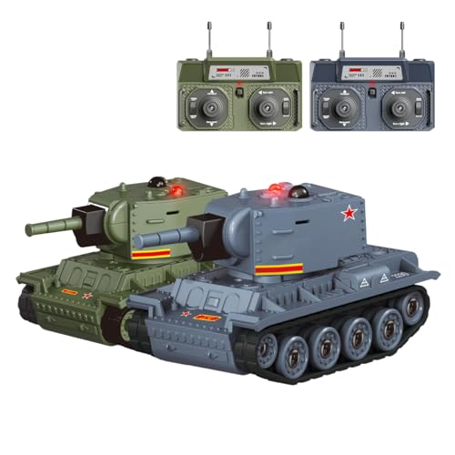 Metalakaerr 1/64 RC Panzer, 2.4GHz Mini Kampfpanzer mit Infrarot-Kampfmodus, 330° Drehbarem Turm und Sound & Beleuchtung, RC Militärfahrzeuge, Geschenk für Junge (Zwei-in-Eins Set) von Metalakaerr
