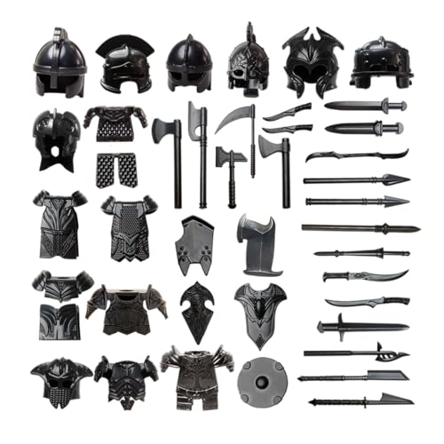 Metalakaerr Mittelalterliche Waffen Bauklötze Set, 40 Teile, inkl. Helme, Rüstungen, Waffen, Bardierung, kompatibel mit den wichtigsten Marken Metalakaerr Mittelalterliche Waffen Bauklötze Set, 40 Teile, inkl. Helme, Rüstungen, Waffen, Bardierung, kompatibel mit den wichtigsten Marken von Metalakaerr