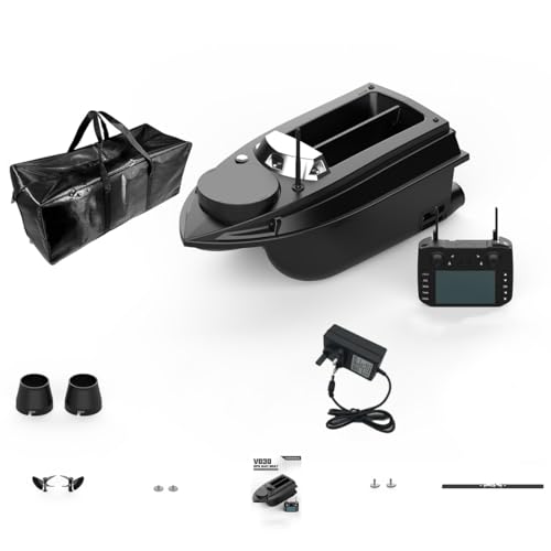 Metalakaerr V030 Fischköderboot, Smart RC Köderboote mit 3 kg Beladung und 800 m Fernbedienung, GPS-Positionierung, Autocruise, LED-Licht, Handtasche, Schwarz von Metalakaerr