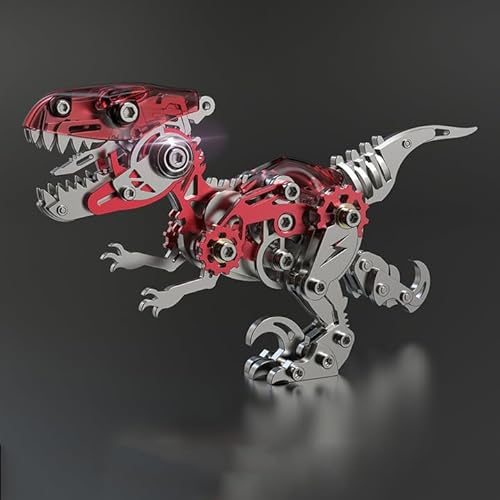 Metalkitor 3D-Metallpuzzles für Erwachsene, Velociraptor Dinosaurier-Modellbausatz – Steampunk-DIY-Ornament – Montage Handwerk Gehirn-Teaser – perfekte Raumdekoration und Geschenkwahl, 160+ Teile von Metalkitor