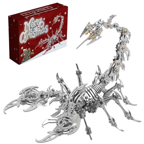Metalkitor Scorpion 3D-Metall-Puzzle-Sets für Erwachsene – 454 Teile – Mechanische Montagemodelle – 4 Stunden zu bauen – Ideale und Schreibtischdekorationen (Silber) von Metalkitor