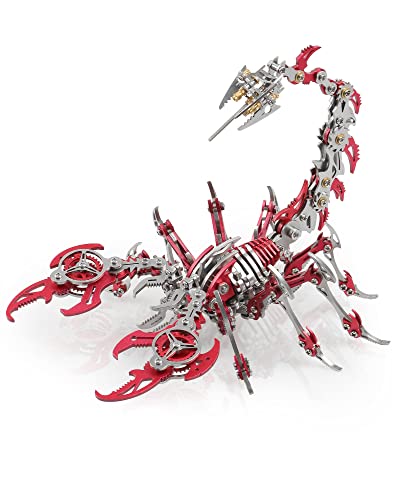 Metalkitor Scorpion King 3D Metall Puzzles Kits für Erwachsene Teens - 454 Teile - Mechanische Montagemodelle - 4 Stunden Bauen Dekorationen (Rot) von Metalkitor