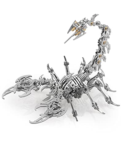 Metalkitor Scorpion King 3D Metall Puzzles Kits für Erwachsene Teens - 454 Teile - Mechanische Montagemodelle - 4 Stunden Bauen Dekorationen (Silber) von Metalkitor