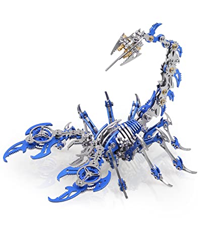 Metalkitor Skorpion 3D Metall Puzzles Kits für Erwachsene Teens - 454 Teile - Mechanische Montagemodelle - 4 Stunden Bauen Dekorationen (blau) von Metalkitor