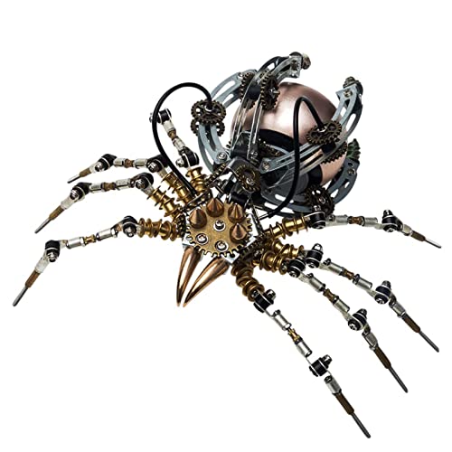 Metalkitor Steampunk Spinne Bluetooth Lautsprecher - 3D Metall Puzzle mit 512 Teilen, DIY Montagesatz für Kinder und Erwachsene - Gehirnaufgaben Schreibtisch Ornament von Metalkitor