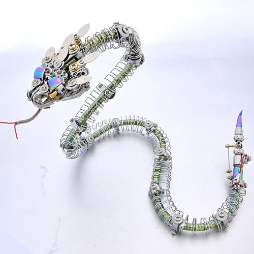 Steampunk Klapperschlange 3D Metall Puzzle Kit - 500+ PCS DIY Mechanisches Schlangenmodell mit LED Augen | Edelstahl-Legierung Skulptur für Erwachsene, Geschenk & Display Steampunk Klapperschlange 3D Metall Puzzle Kit - 500+ PCS DIY Mechanisches Schlangenmodell mit LED Augen | Edelstahl-Legierung Skulptur für Erwachsene, Geschenk & Display von Metalkitor