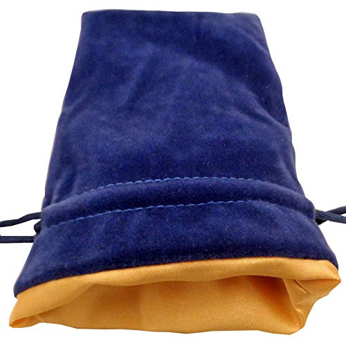 Blue Velvet Dice Bag with Gold Satin Lining (6''x8'') von Metallic Dice Games
